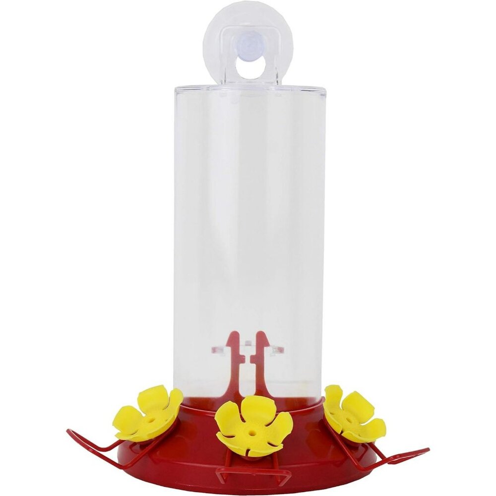 Perky-Pet 217 Window Mount Plastic Hummingbird Feeder with Perches - 8 oz